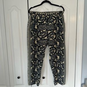 Anthropologie Flowy Floral Printed Pants w/ Elastic Waist